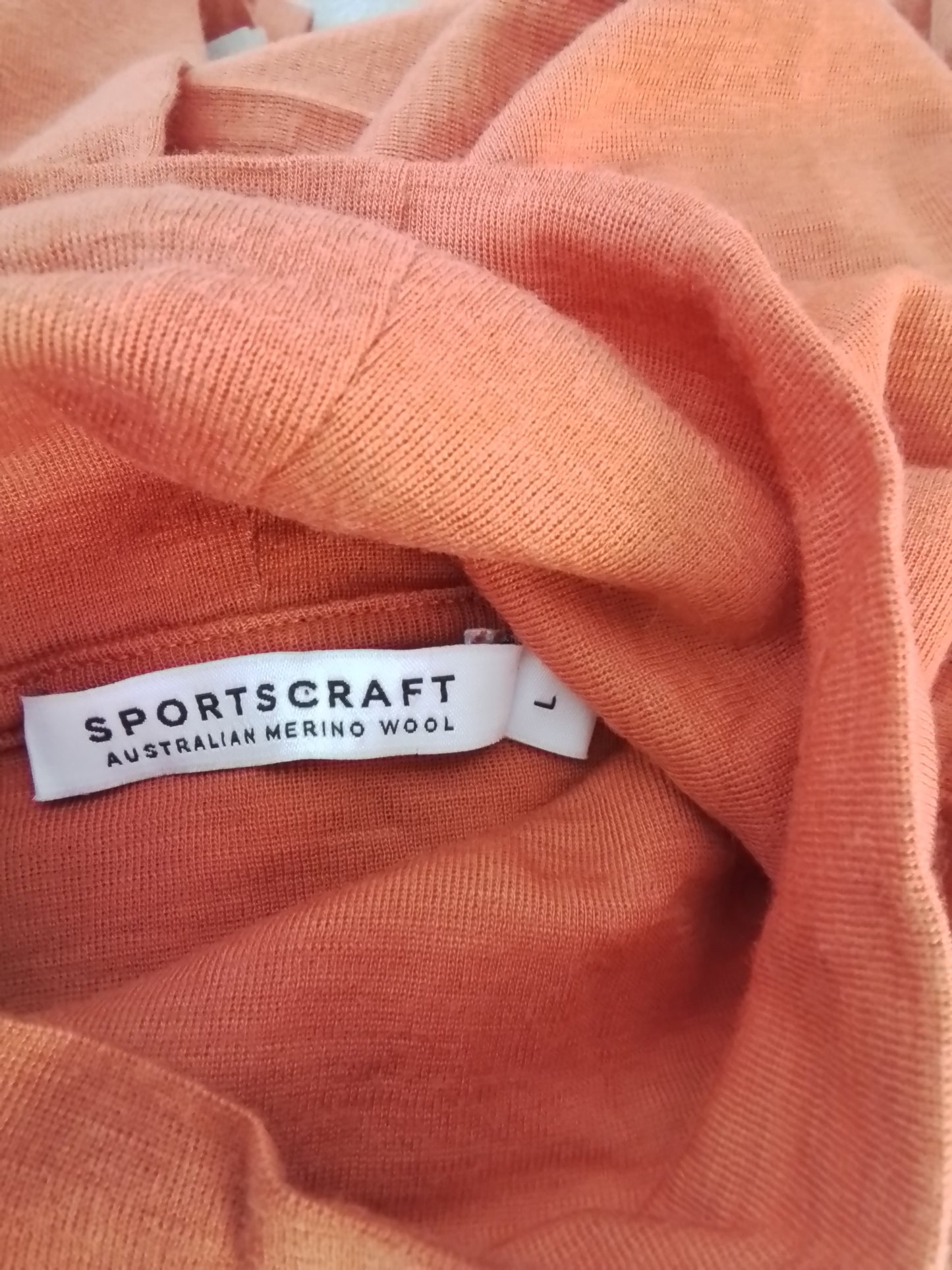 NEW Orange Merino Wool Fine Knit Jumper Size 14/L