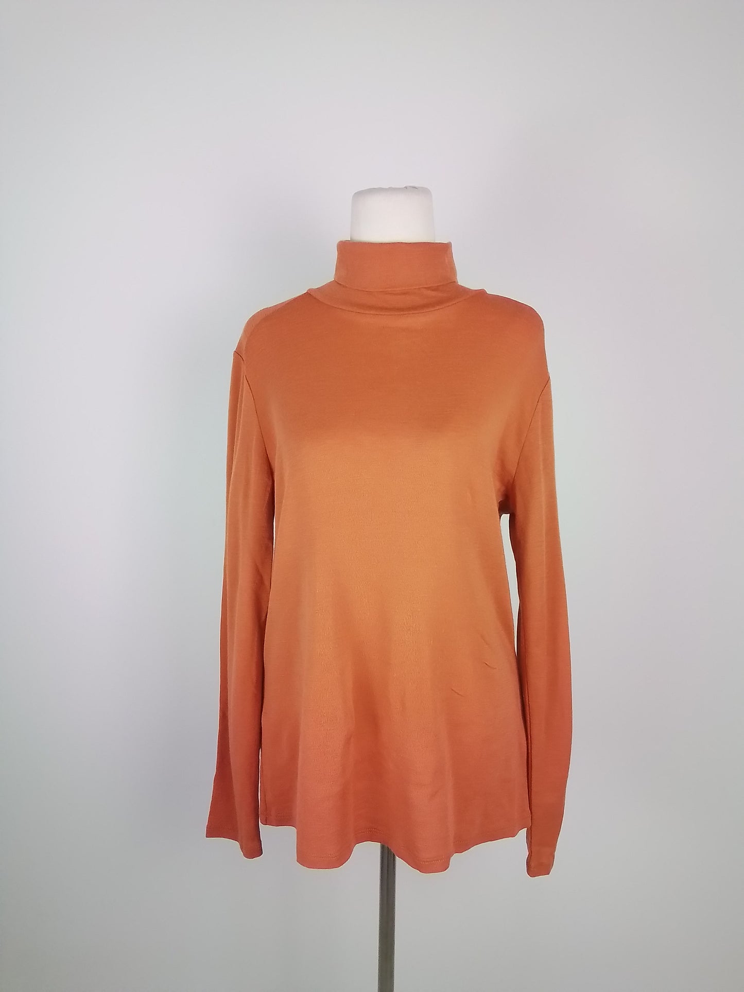 NEW Orange Merino Wool Fine Knit Jumper Size 14/L