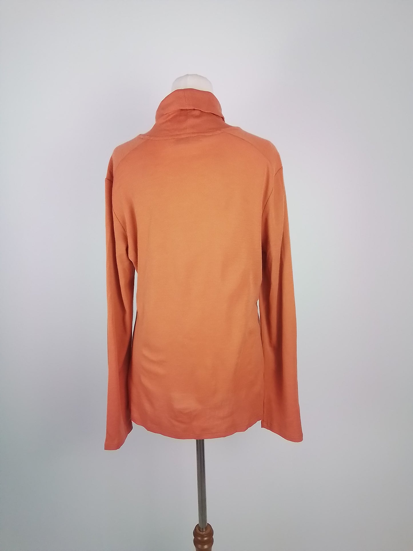 NEW Orange Merino Wool Fine Knit Jumper Size 14/L
