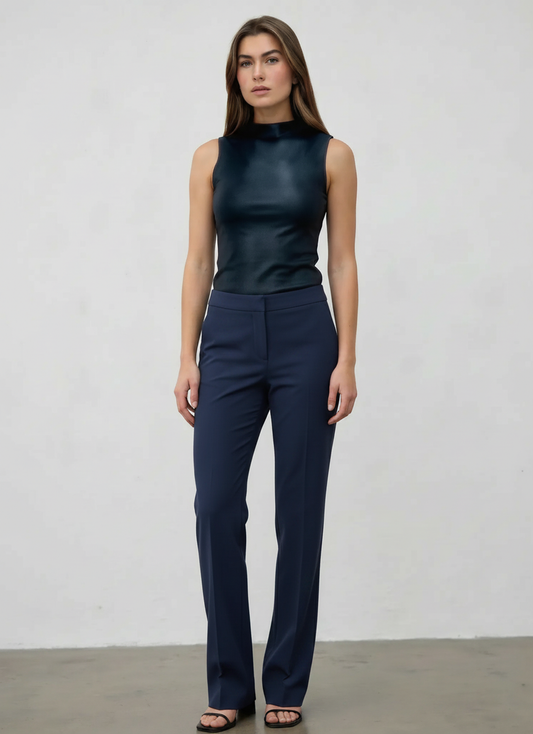 NEW Trenery Navy Blue High Waisted Pants Size 16