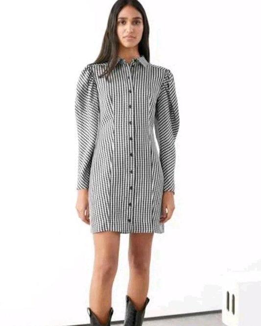 Paris Atelier and Other Stories Check Dress Size 12 NEW