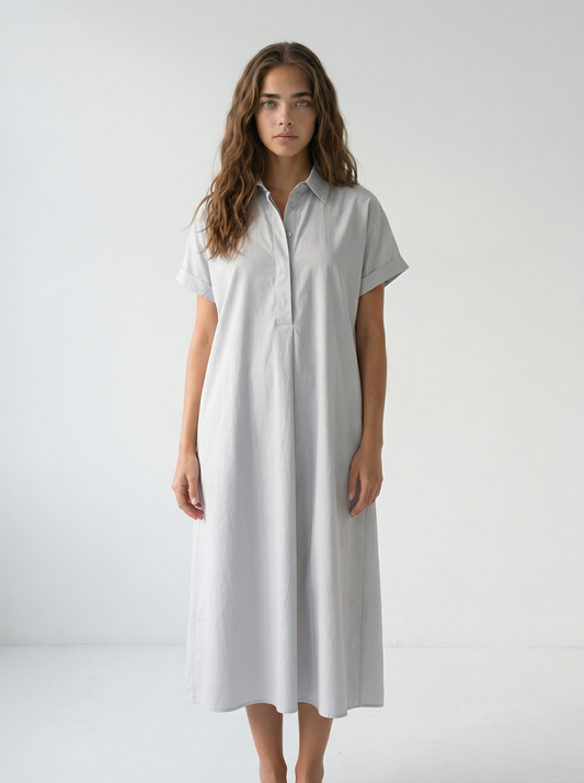 Veronika Maine Grey Viscose Dress Size 6