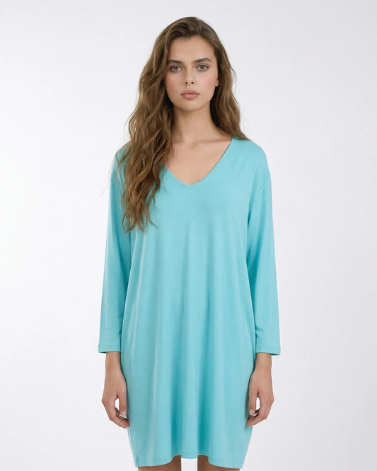 Mela Purdie Blue Longline Viscose Top Size 18 NEW