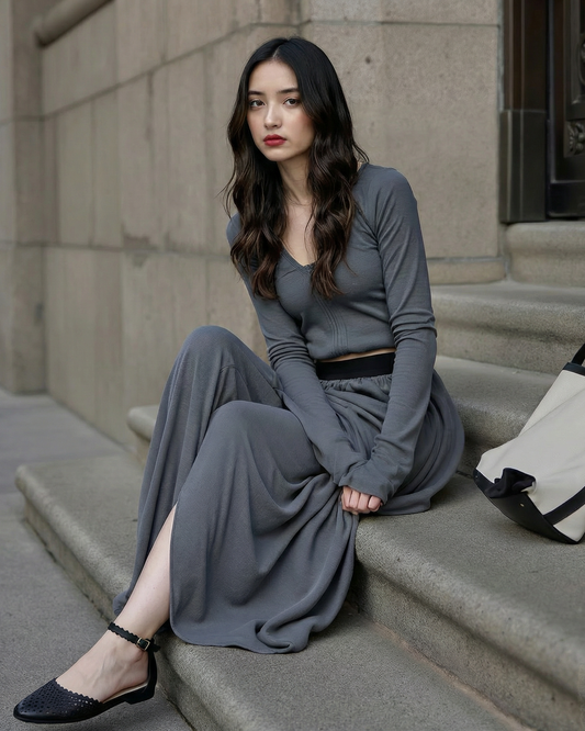 Black Leather Mary Jane Flats 7/38eu