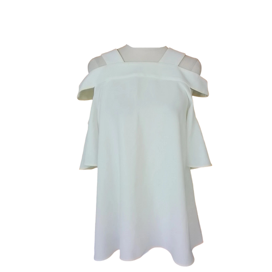 Cue Ivory Cut Out Blouse Size 10