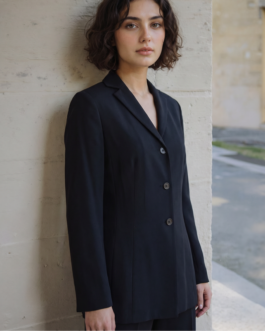 Cue Y2K Vintage Navy Blue Blazer Size 10