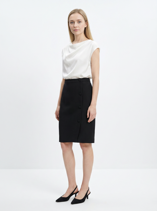 NEW Reiss Black Pencil Skirt Size 8