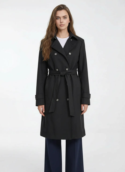 Forever New Black Trench Coat Size 16 NEW