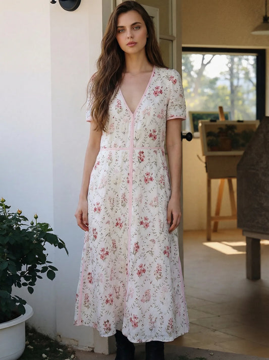 Forever New Linen Blend Midi Dress Size 14