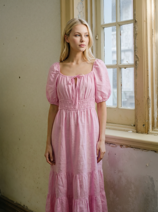NEW Forever New Pink Linen Dress Size 16