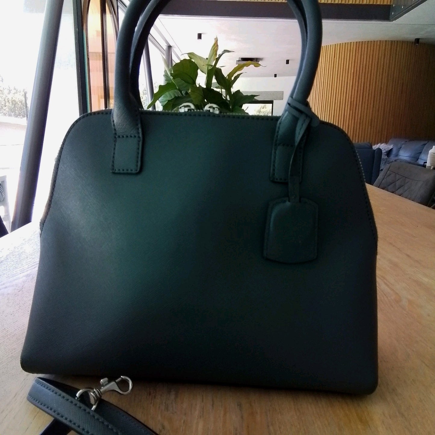 OROTON Gunmetal Grey Medium Saffiano Leather Bag