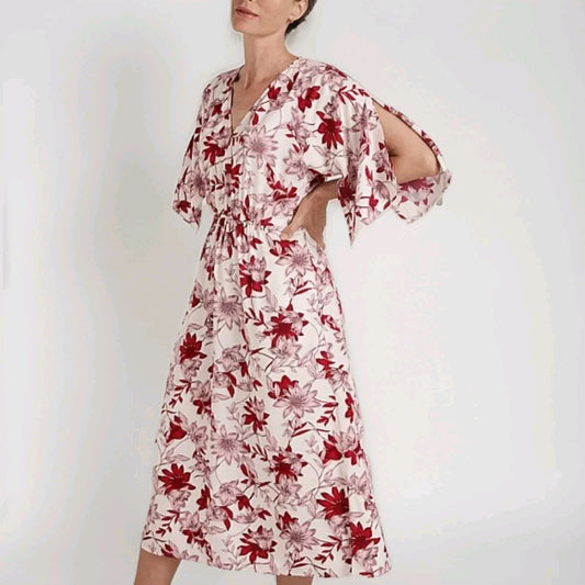 Trenery Lily Print Midi Dress Size 6 New+Tags