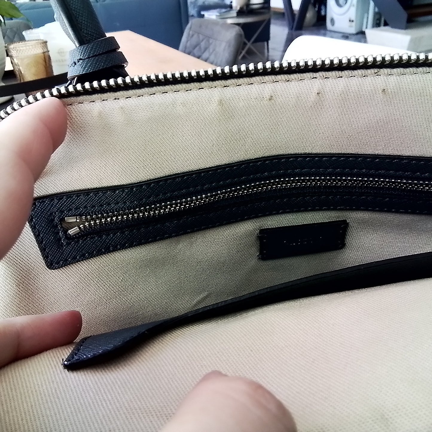 OROTON Gunmetal Grey Medium Saffiano Leather Bag