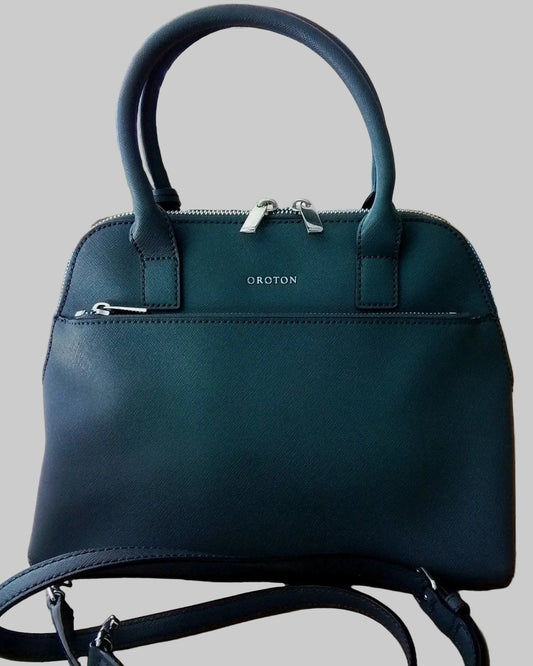 OROTON Gunmetal Grey Medium Saffiano Leather Bag