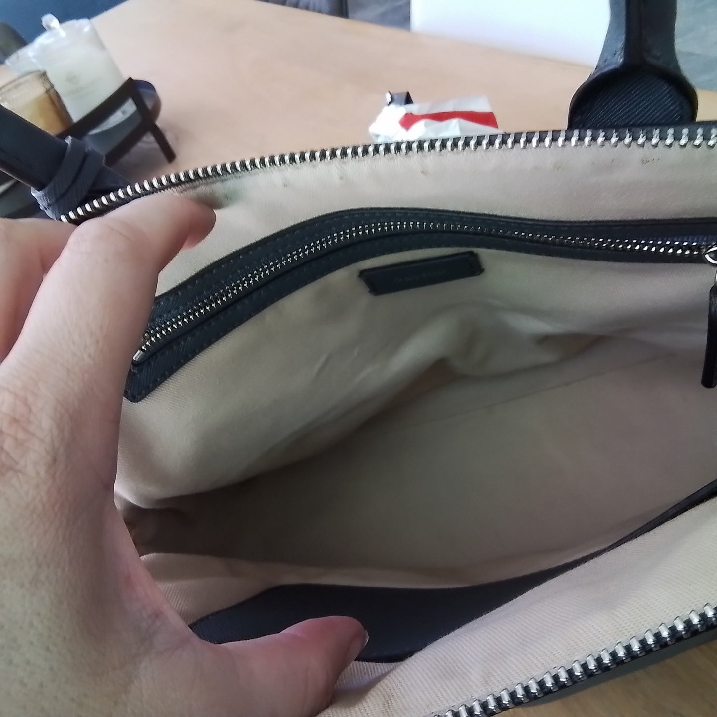 OROTON Gunmetal Grey Medium Saffiano Leather Bag