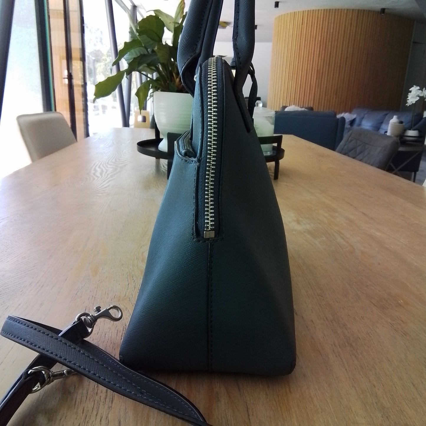 OROTON Gunmetal Grey Medium Saffiano Leather Bag