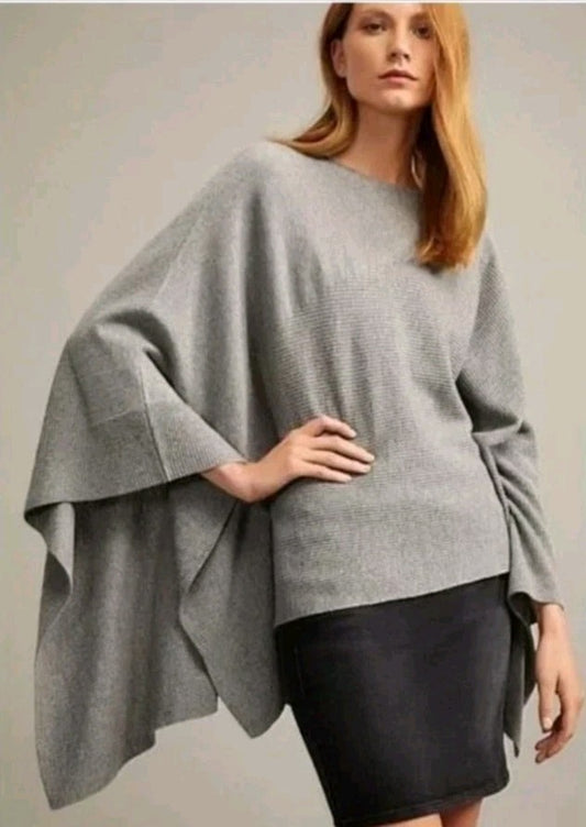 Witchery Grey Knit Poncho Size 6/8 (xxs/xs) Jumper