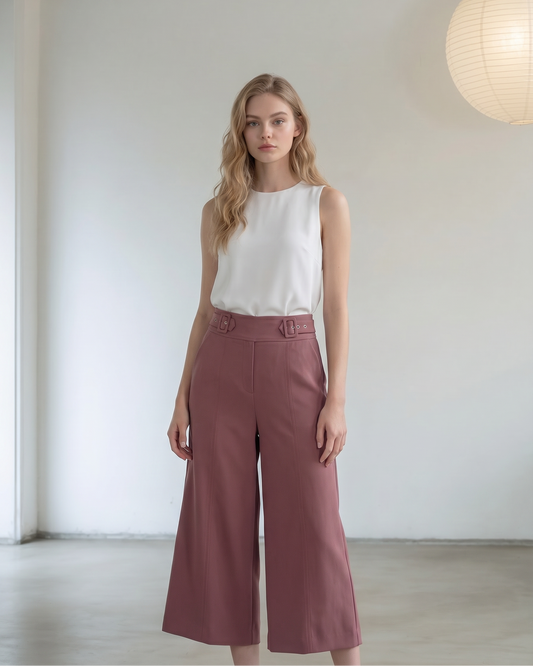 Portmans High Waisted Pink Wide Leg Pants Size 12