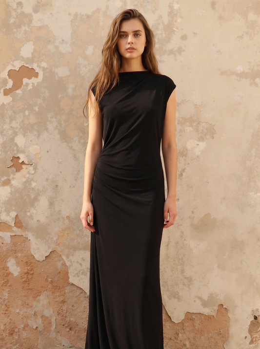 Witchery Black Gathered Dress Size 14