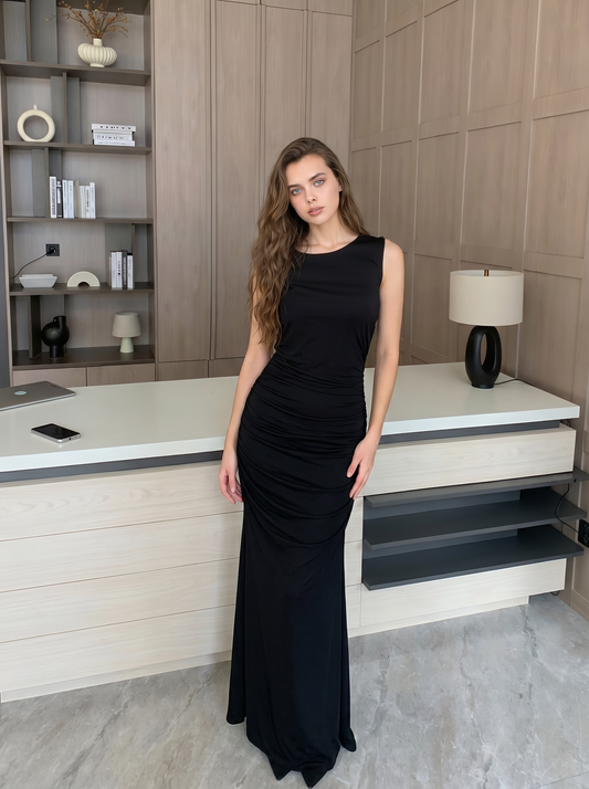 Witchery Black Gathered Dress Size 14/XL